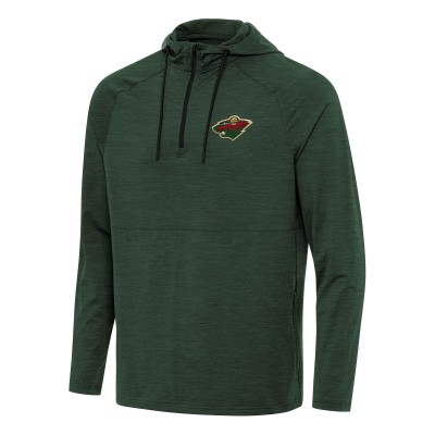 Толстовка на короткой молнии Minnesota Wild Antigua Hunter Green Spikes