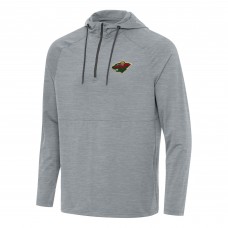 Толстовка на короткой молнии Minnesota Wild Antigua Heather Gray Spikes Толстовка на короткой молнии Minnesota Wild Antigua Heather Gray Spikes
