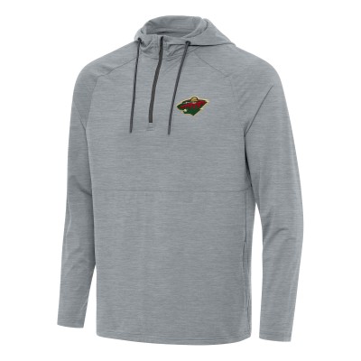 Толстовка на короткой молнии Minnesota Wild Antigua Heather Gray Spikes