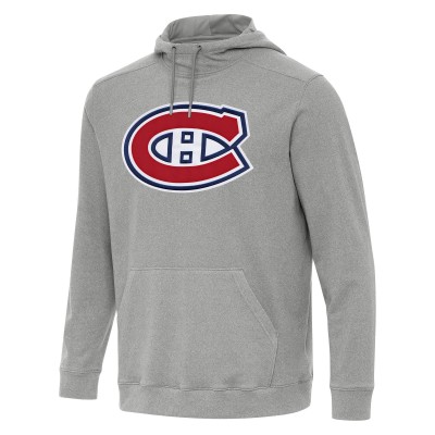 Montreal Canadiens Antigua Heather Gray Cloud Pullover Hoodie