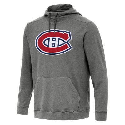 Montreal Canadiens Antigua Heather Black Cloud Pullover Hoodie