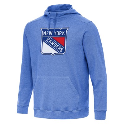 New York Rangers Antigua Heather Royal Cloud Pullover Hoodie