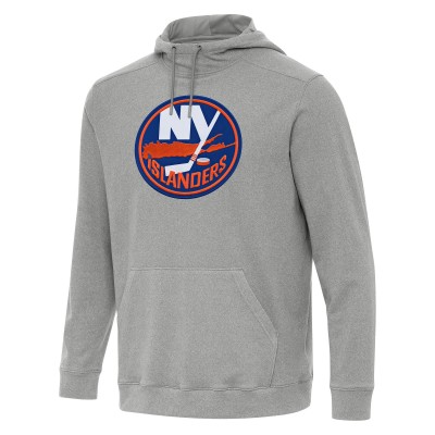 New York Islanders Antigua Heather Gray Cloud Pullover Hoodie