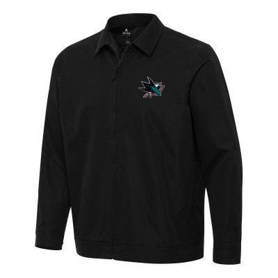 San Jose Sharks Antigua Black Pivot Full-Zip Jacket
