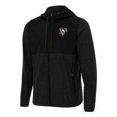 Толстовка на молнии Pittsburgh Penguins Antigua Black Sway Jacket