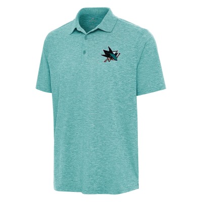 Поло San Jose Sharks Antigua Heather Aqua Par 3