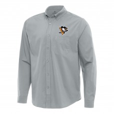 Рубашка Pittsburgh Penguins Antigua Gray Flight Woven Tri-Blend Рубашка Pittsburgh Penguins Antigua Gray Flight Woven Tri-Blend