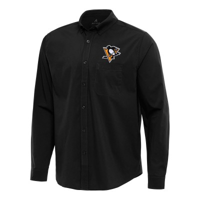 Рубашка Pittsburgh Penguins Antigua Black Flight Woven Tri-Blend