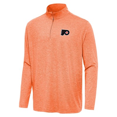 Кофта на короткой молнии Philadelphia Flyers Antigua Heather Orange Hunk