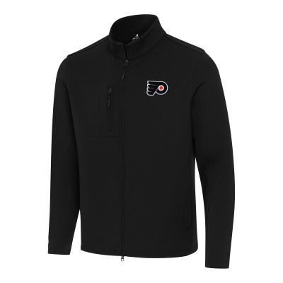 Philadelphia Flyers Antigua Black Objection Double-Peached Full-Zip Jacket