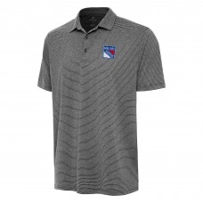New York Rangers Antigua Heather Black Scheme Polo New York Rangers Antigua Heather Black Scheme Polo