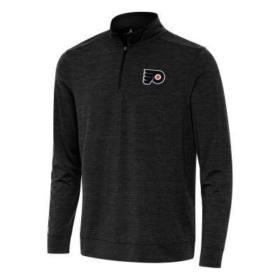 Philadelphia Flyers Antigua Heather Black Bright Quarter-Zip Top