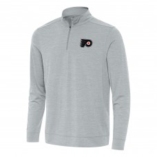 Philadelphia Flyers Antigua Heather Gray Bright Quarter-Zip Top Philadelphia Flyers Antigua Heather Gray Bright Quarter-Zip Top