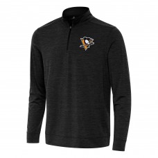 Pittsburgh Penguins Antigua Heather Black Bright Quarter-Zip Top Pittsburgh Penguins Antigua Heather Black Bright Quarter-Zip Top