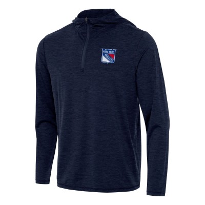 Кофта на короткой молнии New York Rangers Antigua Heather Navy Tidy