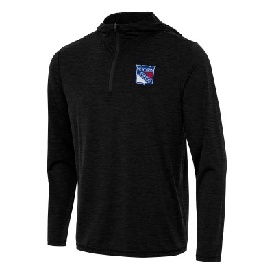 Кофта на короткой молнии New York Rangers Antigua Heather Black Tidy