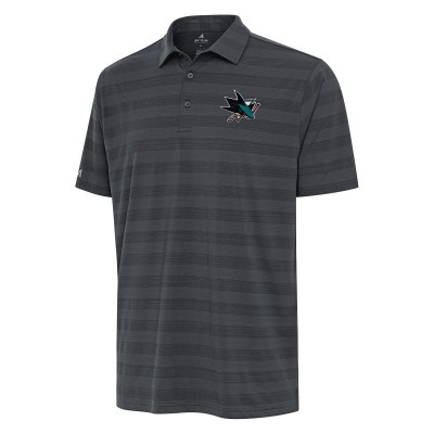 San Jose Sharks Antigua Pewter Tunnel Polo