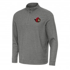 Ottawa Senators Antigua Heather Black Subtle Quarter-Zip Sweatshirt