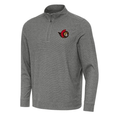 Ottawa Senators Antigua Heather Black Subtle Quarter-Zip Sweatshirt