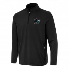San Jose Sharks Antigua Black Perilous Quarter-Zip Sweatshirt San Jose Sharks Antigua Black Perilous Quarter-Zip Sweatshirt