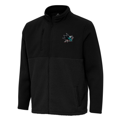 San Jose Sharks Antigua Black Daily Fused Full-Zip Jacket