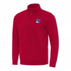 Кофта на короткой молнии New York Rangers Antigua Red Victory Quarter-Zip Mock Кофта на короткой молнии New York Rangers Antigua Red Victory Quarter-Zip Mock