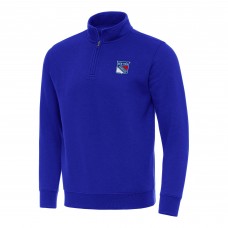 Кофта на короткой молнии New York Rangers Antigua Blue Victory Quarter-Zip Mock Кофта на короткой молнии New York Rangers Antigua Blue Victory Quarter-Zip Mock