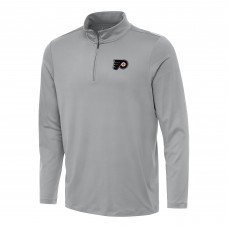 Philadelphia Flyers Antigua Gray Reprocess Quarter-Zip Top Philadelphia Flyers Antigua Gray Reprocess Quarter-Zip Top