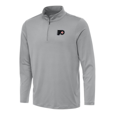 Philadelphia Flyers Antigua Gray Reprocess Quarter-Zip Top
