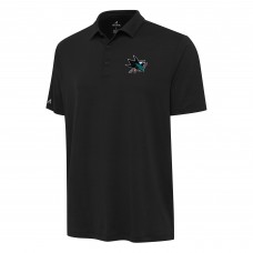 San Jose Sharks Antigua Black Reprocess Polo San Jose Sharks Antigua Black Reprocess Polo