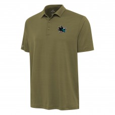 San Jose Sharks Antigua Olive Reprocess Polo San Jose Sharks Antigua Olive Reprocess Polo