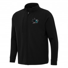 San Jose Sharks Antigua Black Regard Full-Zip Jacket