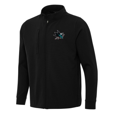 San Jose Sharks Antigua Black Regard Full-Zip Jacket