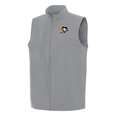 Pittsburgh Penguins Antigua Gray Regard Full-Zip Vest