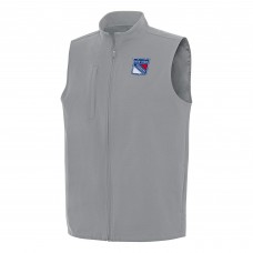 New York Rangers Antigua Gray Regard Full-Zip Vest New York Rangers Antigua Gray Regard Full-Zip Vest