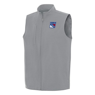 New York Rangers Antigua Gray Regard Full-Zip Vest