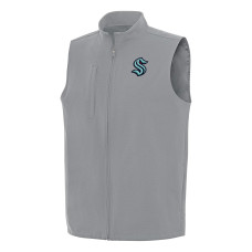 Seattle Kraken Antigua Gray Regard Full-Zip Vest