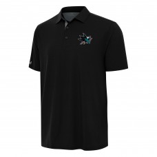 San Jose Sharks Antigua Black Era Polo