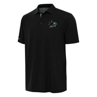 San Jose Sharks Antigua Black Era Polo