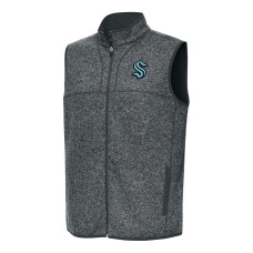 Seattle Kraken Antigua Heather Gray Fortune Full-Zip Vest