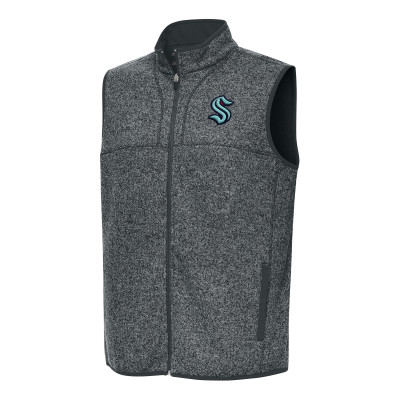 Seattle Kraken Antigua Heather Gray Fortune Full-Zip Vest