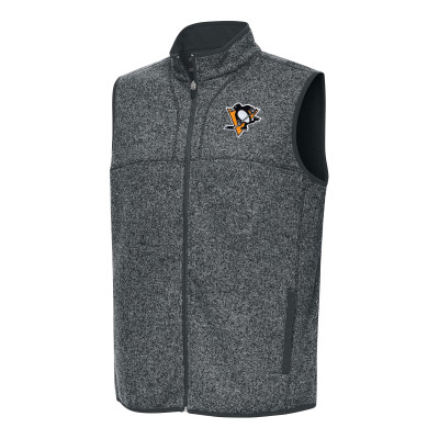Жилетка Pittsburgh Penguins Antigua Heather Gray Fortune Full-Zip