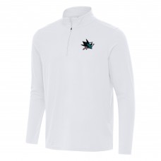 San Jose Sharks Antigua White Intent Quarter-Zip Top San Jose Sharks Antigua White Intent Quarter-Zip Top