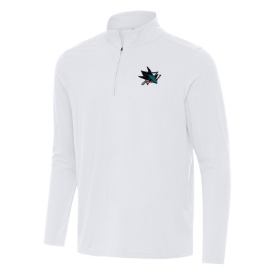 San Jose Sharks Antigua White Intent Quarter-Zip Top