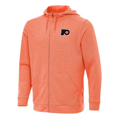 Толстовка на молнии Philadelphia Flyers Antigua Heather Orange Effortless Jacket