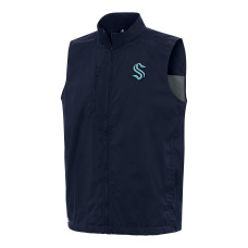 Seattle Kraken Antigua Navy Brisk Full-Zip Vest
