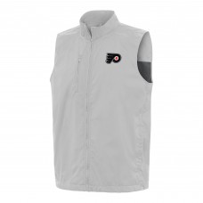 Philadelphia Flyers Antigua Heather Gray Brisk Full-Zip Vest