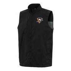 Pittsburgh Penguins Antigua Black Brisk Full-Zip Vest Pittsburgh Penguins Antigua Black Brisk Full-Zip Vest