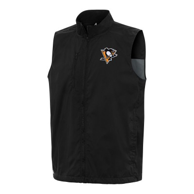 Pittsburgh Penguins Antigua Black Brisk Full-Zip Vest