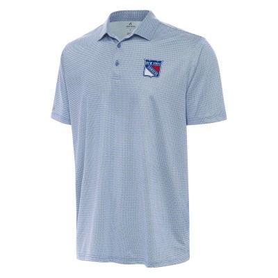New York Rangers Antigua Heather Aqua/White Rings Polo